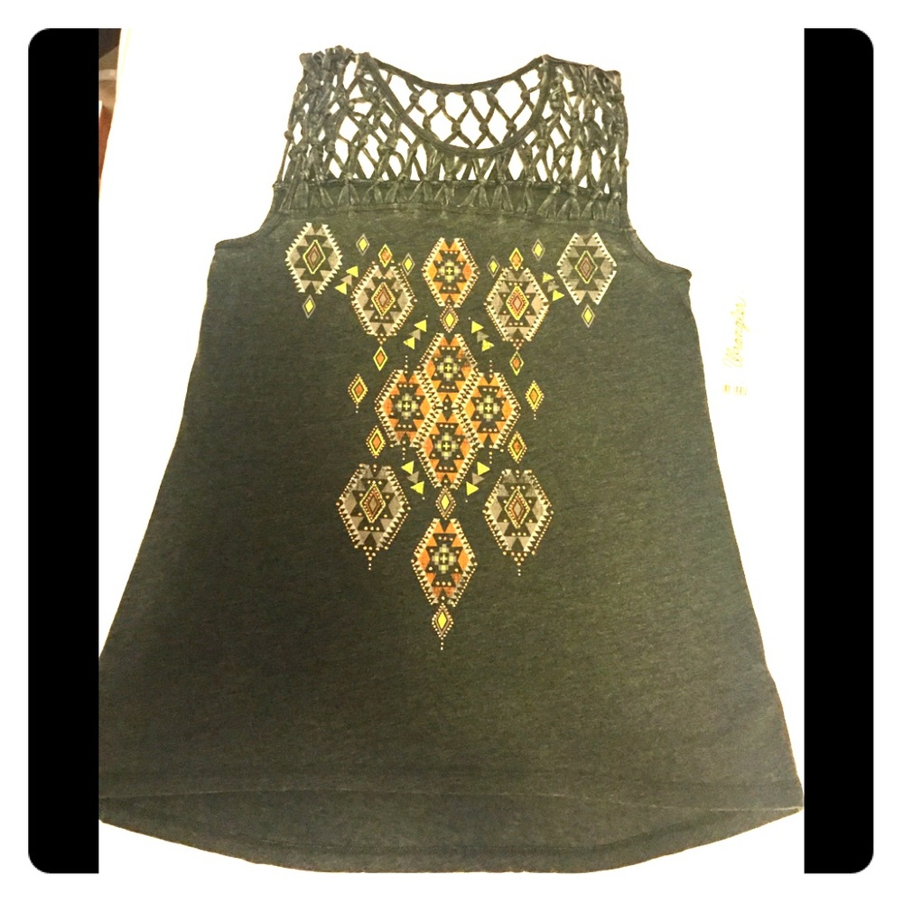 Wrangler Southwestern Tank Top with a Braided Yoke