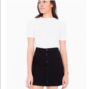 button front corduroy black skirt