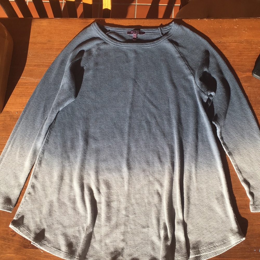 Blue Ombré Flannel Long Sleeve Shirt