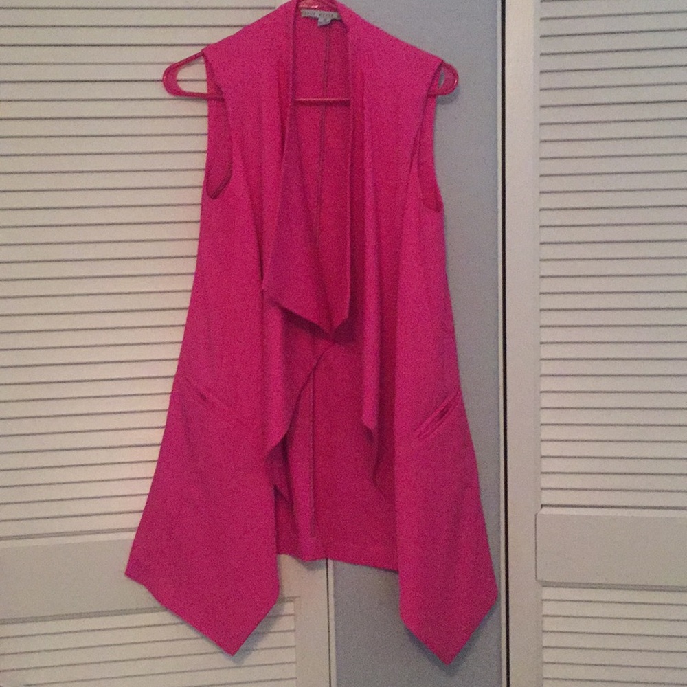 Hot pink long vest