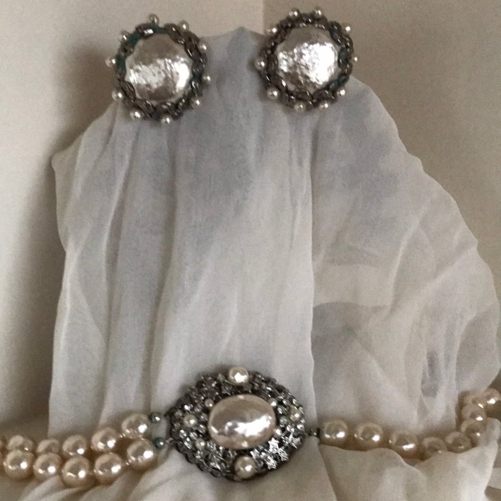 Vintage Miriam Haskell earrings and choker