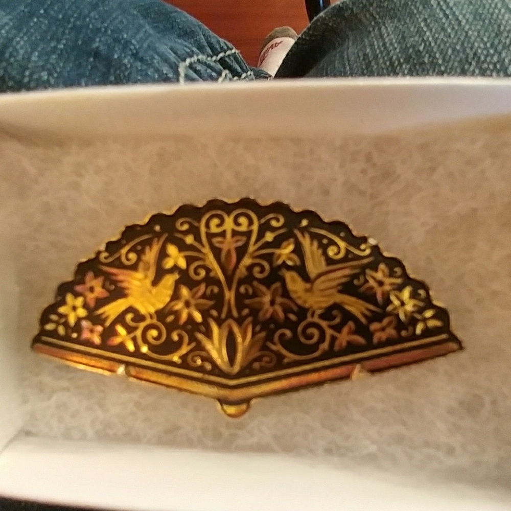 Vintage Damascene Brooch Pin