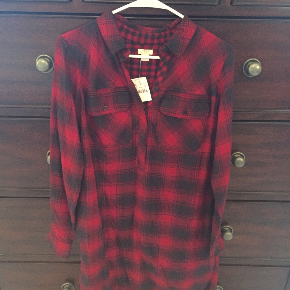 NWT J.Crew flannel shirt dress