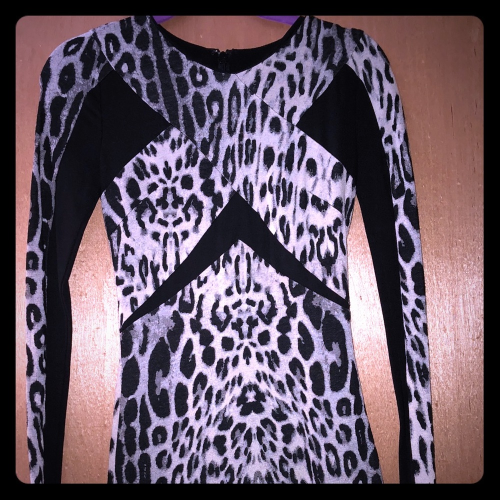 Black & Grey animal print  bodycon dress