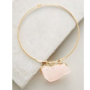 Rose Quartz Pendant Choker Necklace