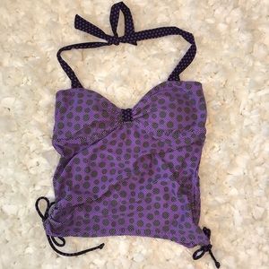 Joe Boxer Tankini Top Dots Purple Medium