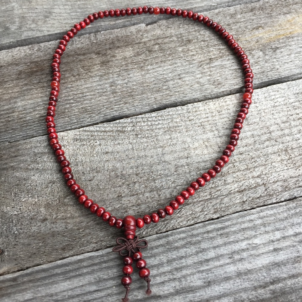 Boho Sandalwood Mala Bracelet Necklace - Picture 2 of 2