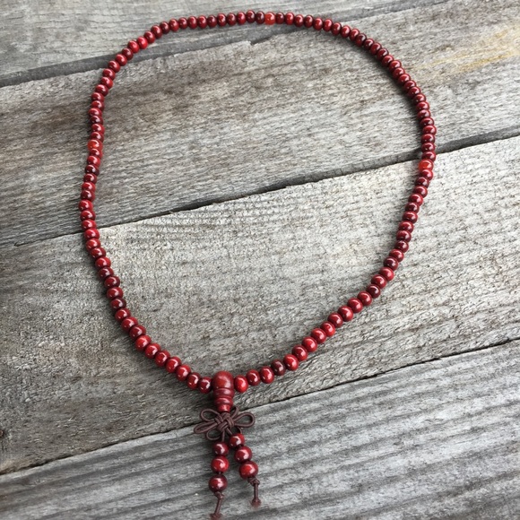 Boho Sandalwood Mala Bracelet Necklace - Picture 2 of 2