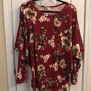 Burgundy Floral Tunic