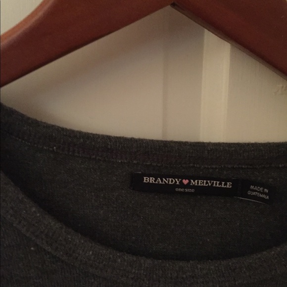 Gray Brandy Melville long-sleeve crop top - Picture 3 of 3
