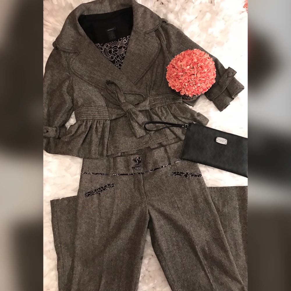 Vintage Gray Wool Suit Pants Size 4 Jacket Size 8