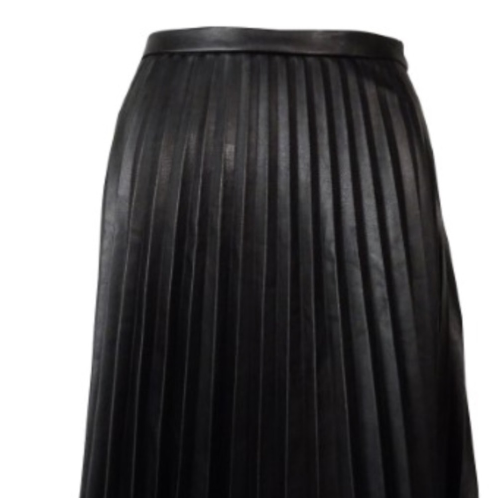 Black faux leather skirt