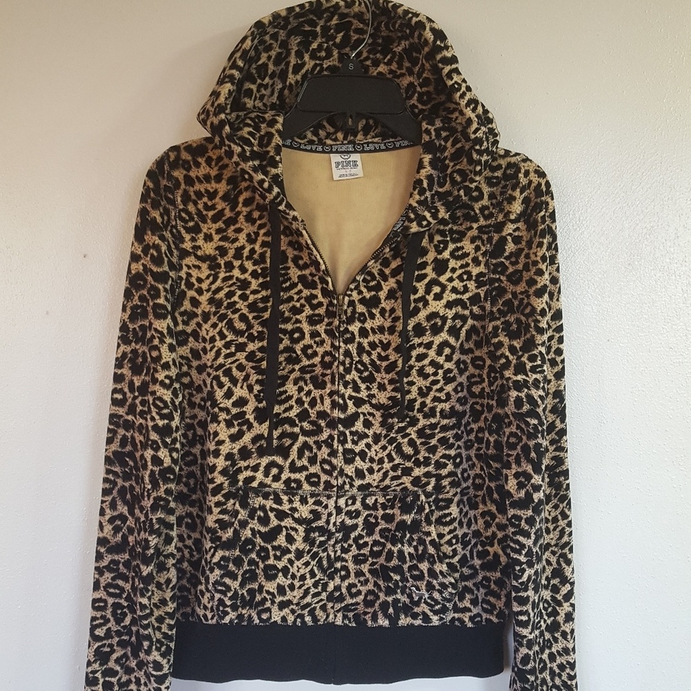 PiNK Victoria's Secret Cheetah Leopard Hoodie