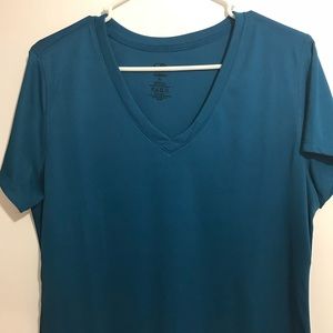 Women’s Champion C9 Teal XL DuoDry V-Neck Tee.