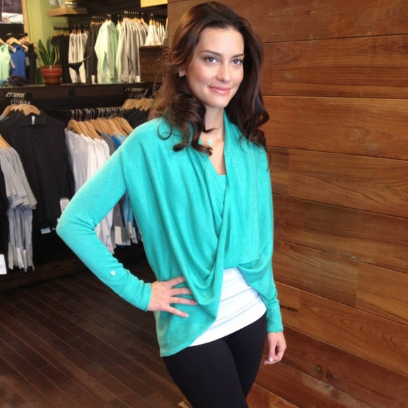 lululemon athletica Sweaters - LULULEMON Iconic Wrap Surplice Sweater Bali Breeze