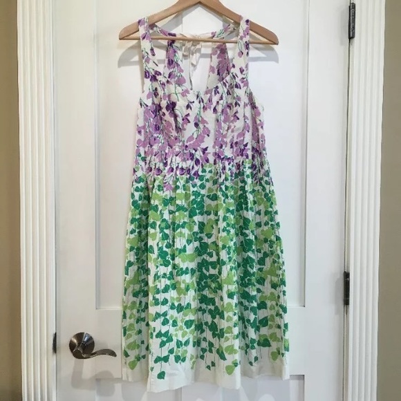 [Maeve] Wisteria Floral Dress Purple Green - Picture 4 of 7