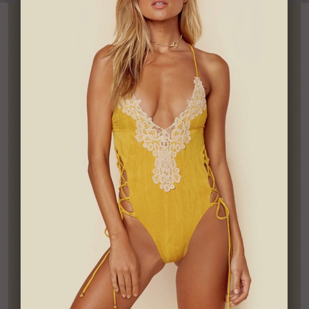 NWOT Blue Life One Piece Swim Suit