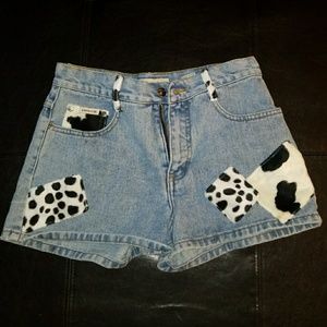cow print jean shorts for Sale OFF54%
