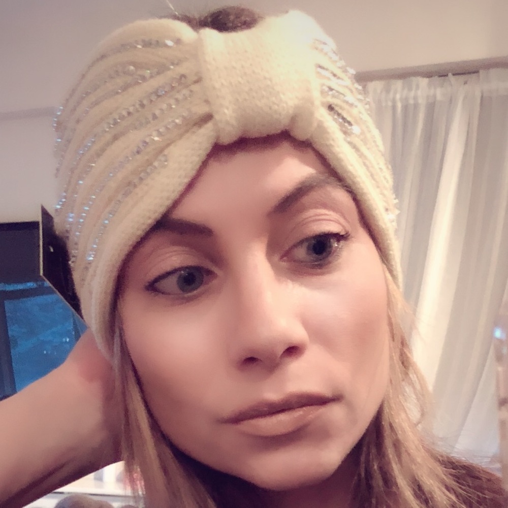 crystal winter head-wrap hair wrap