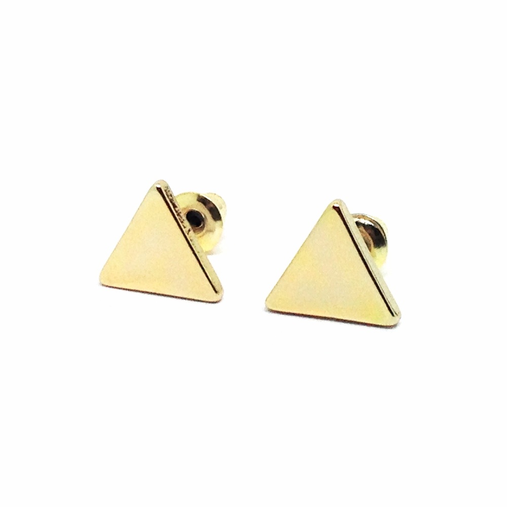 Earrings Triangle Studs Gold