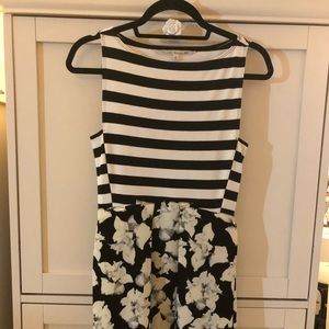 Rachel Roy black and white stripe floral dress
