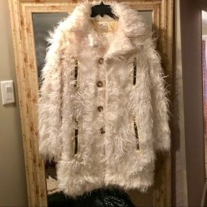VINTAGE Diesel Women’s White Faux Fur Coat size M