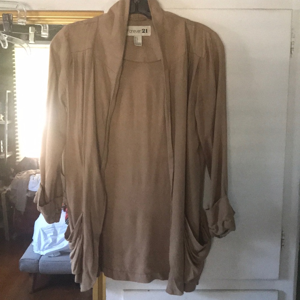 Unstructured tan blazer