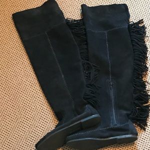 Minnetonka Black Suede Over Knee Boot