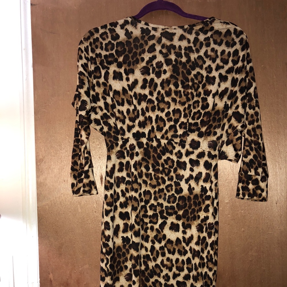 Animal print batwing sleeve dress