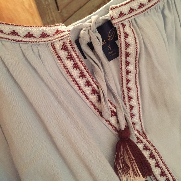 Baby Blue Dress with Violet and White Print - Picture 3 of 3