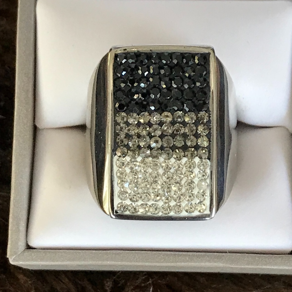 NEW Tri-Color Pave Swarovski Crystals in Stainless