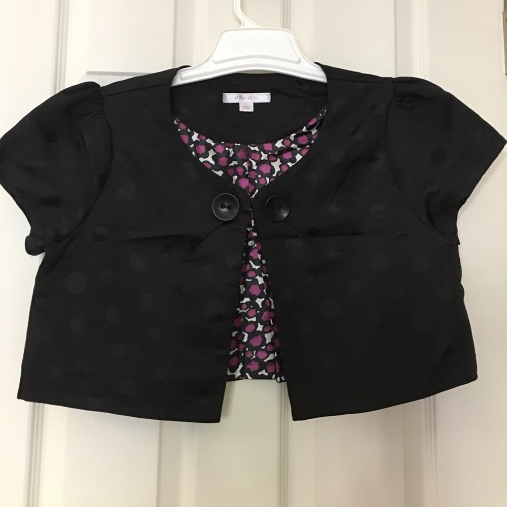 Xhilaration black dot bolero shrug