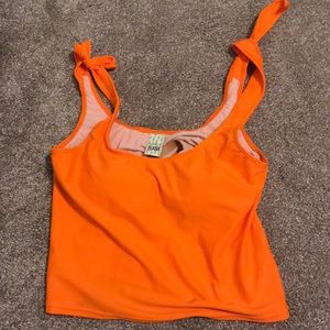 NWOT Kortni Jeane Tank Tie Top Juicy Tangerine