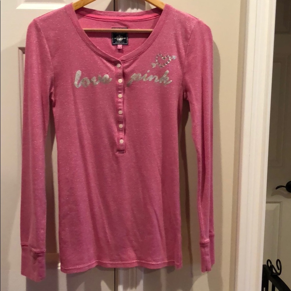Victoria’s Secret Pink Glitter Henley sz L
