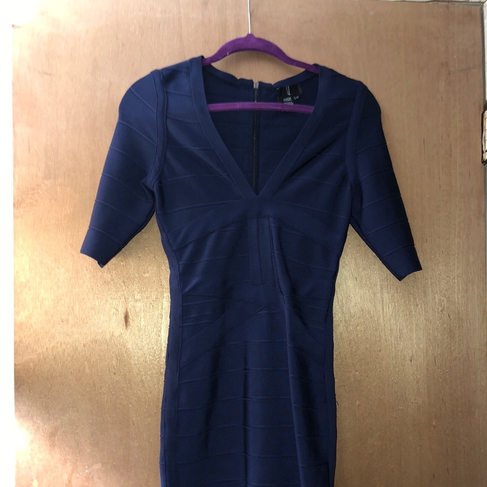 Navy blue bandage dress