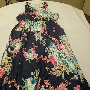 Womens Floral Printed Sleeveless Maxi dress XL