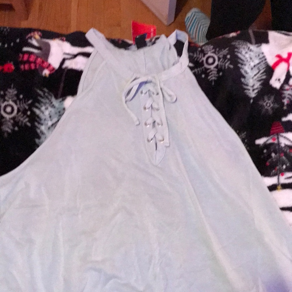 Light blue sleeveless shirt