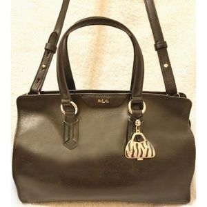 Ralph Lauren black leather convertible handbag