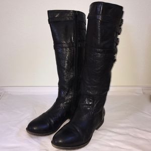 Steve Madden Black Leather Riding Boots Size 11M