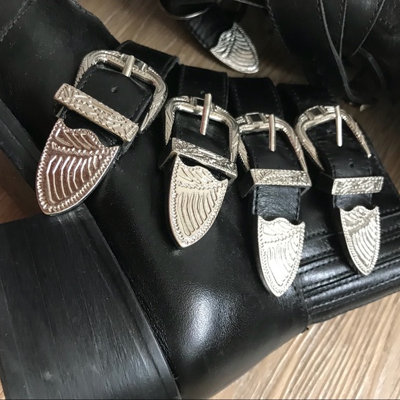 Toga Pulla Leather Western Multi Strap Boots - Picture 3 of 8