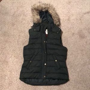H&M Fur Hooded Vest