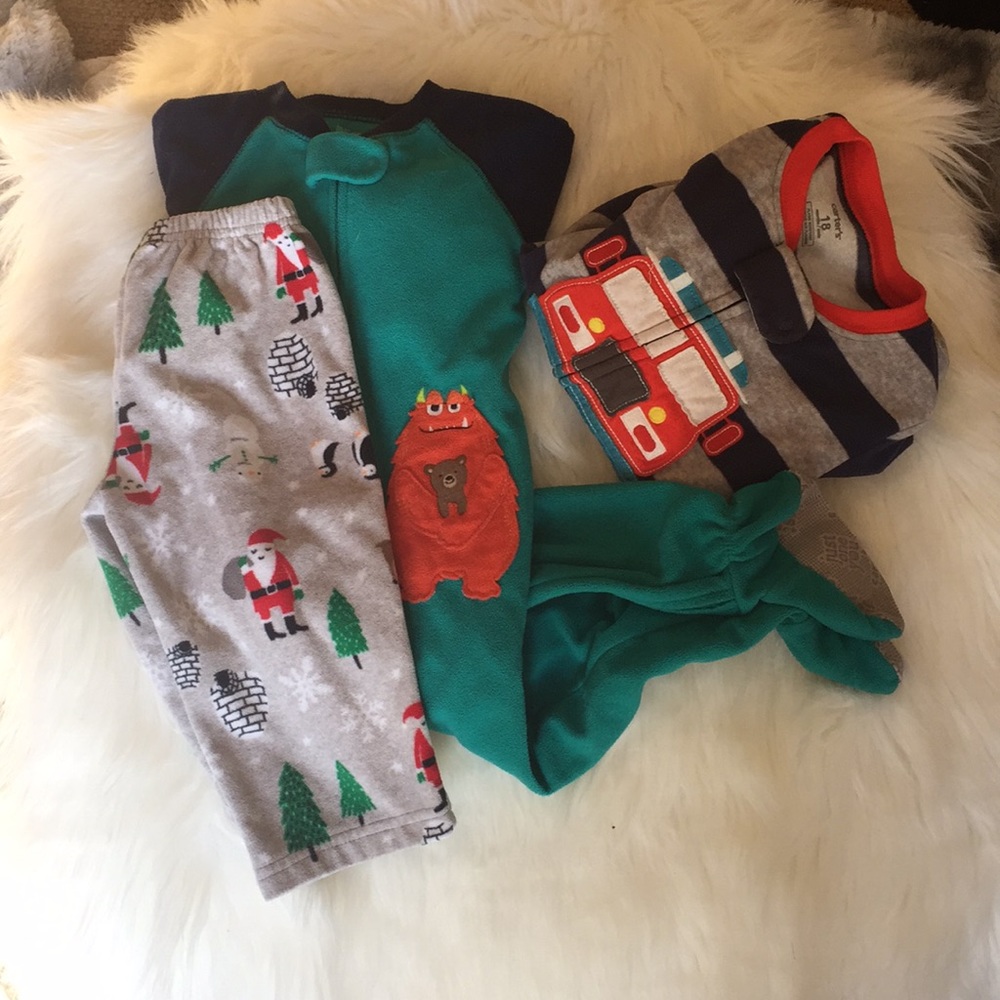 Set of 3, Little boys pajamas, 18 months