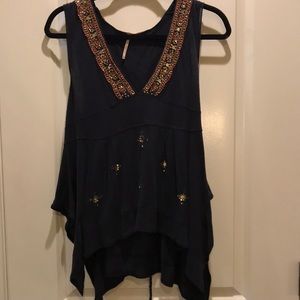 Free People V-neck embellished top