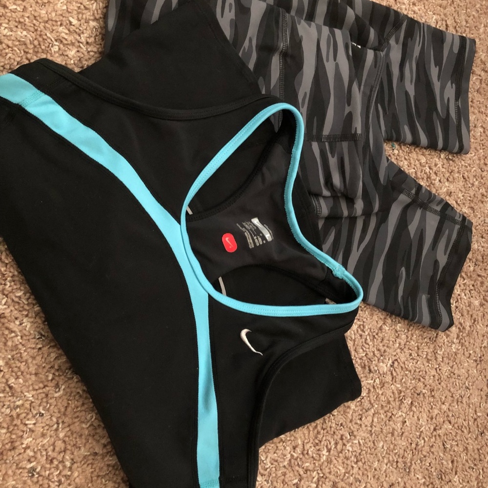 Large Nike dry fit top +  Old Navy leggings bundle