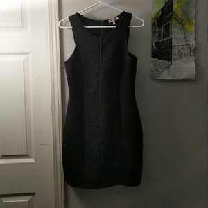 Form fitting, black spandex/cotton dress