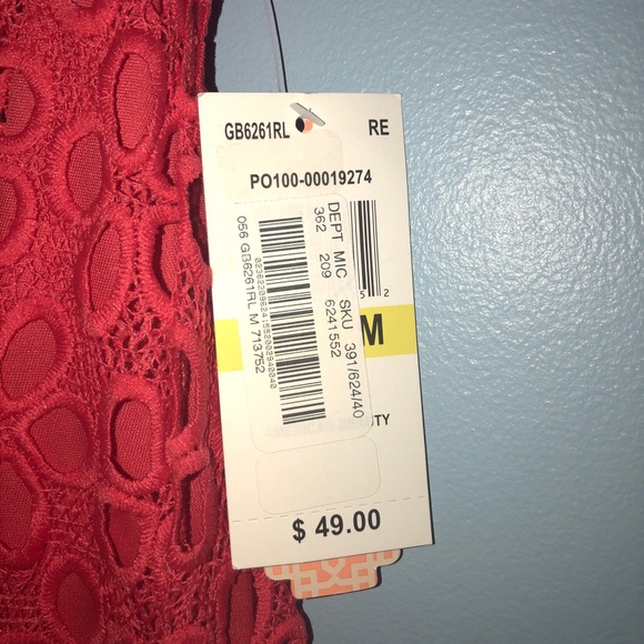 Red Lace Skirt - Picture 2 of 4