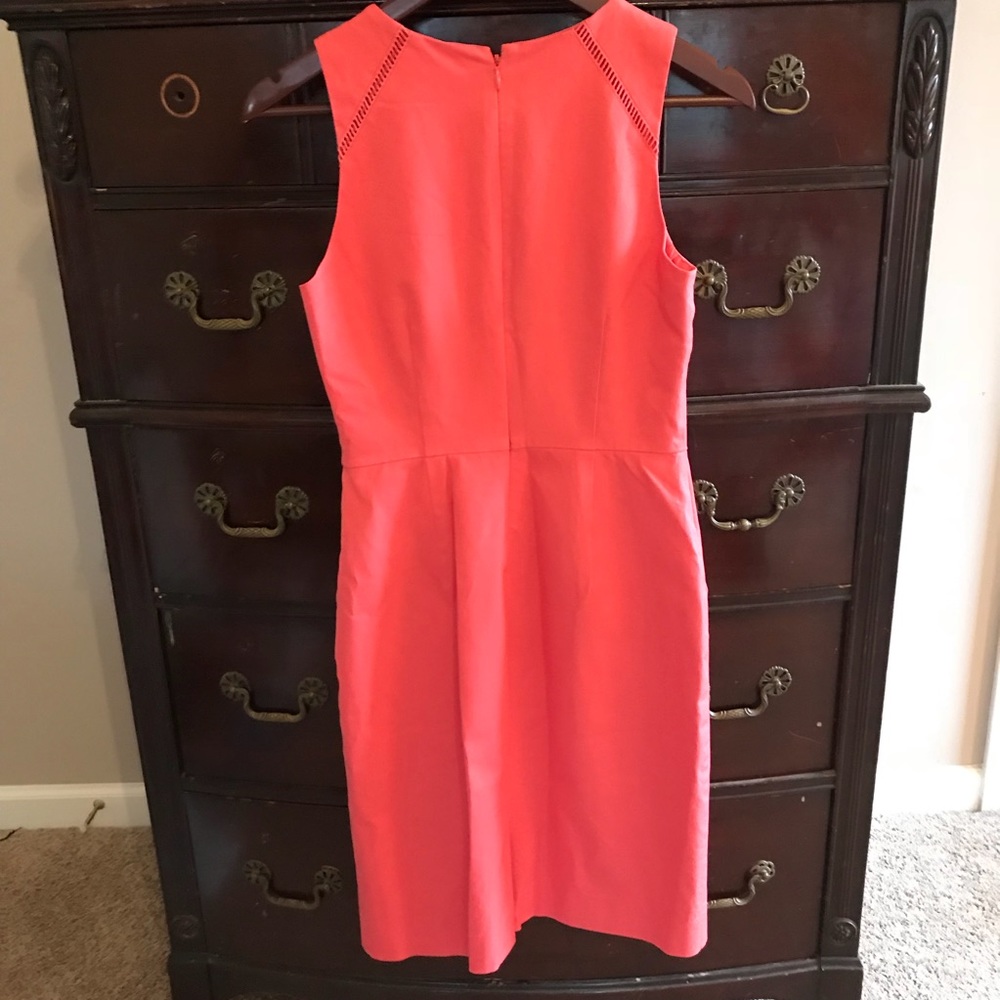 Coral ladder stitch dress in bi-stretch cotton - Picture 2 of 4