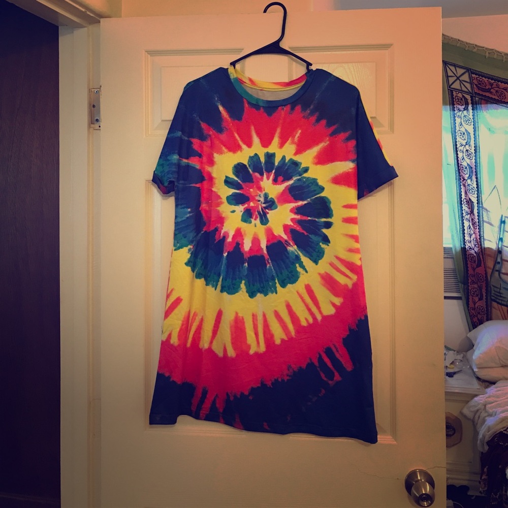 Tie die mini dress