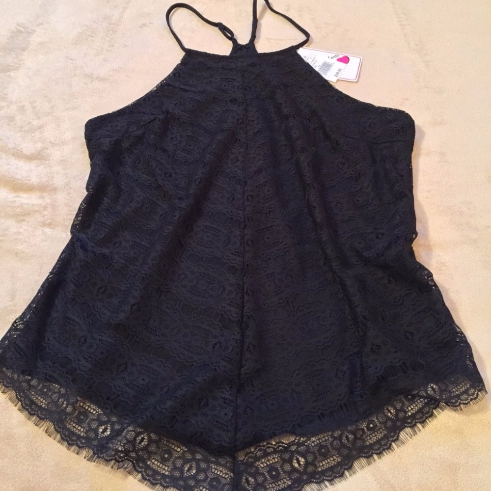 🆕 BLACK LACED TANK TOP with LINING