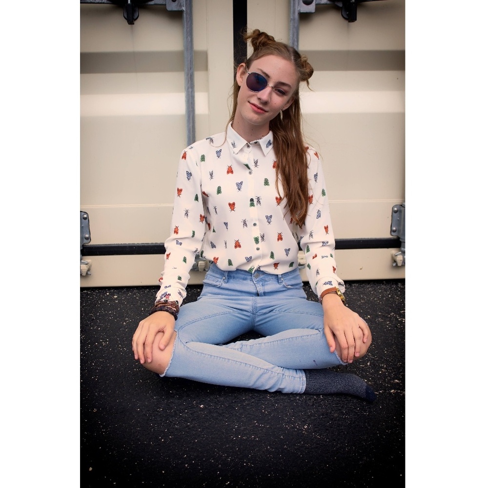 Button Up H&M Moth Blouse